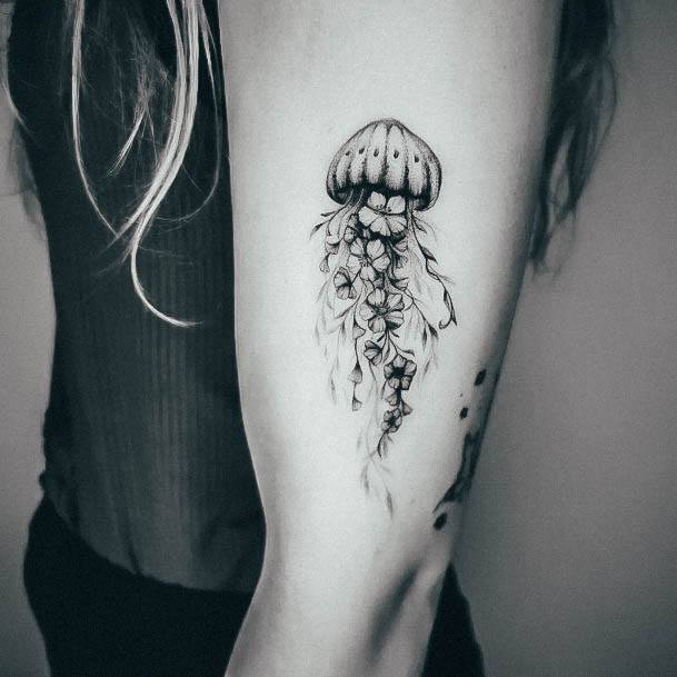 Ladies Jellyfish Tattoo Design Inspiration