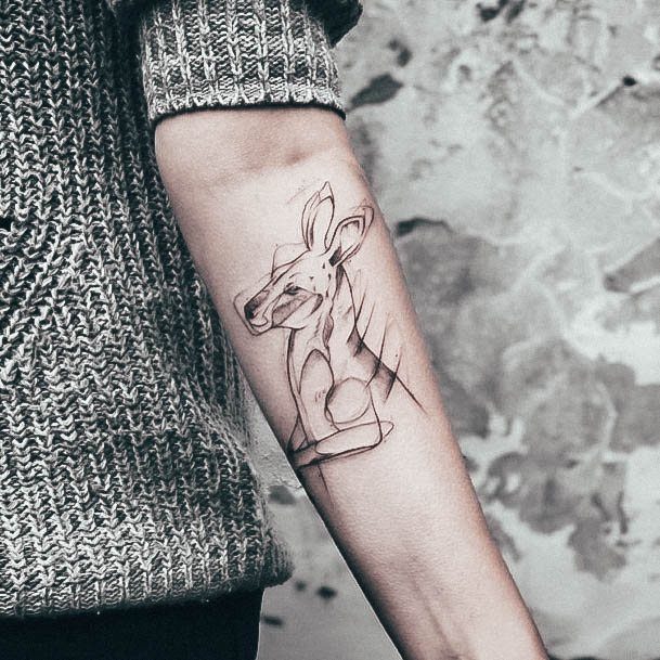 Ladies Kangaroo Tattoo Design Inspiration