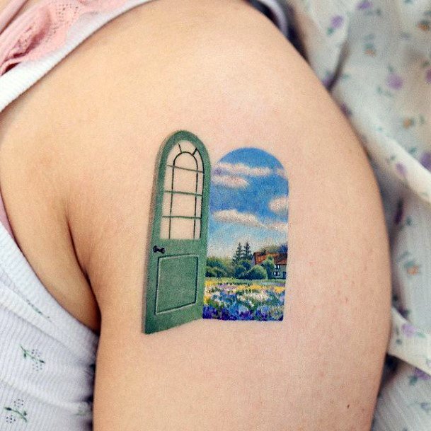 Ladies Landscape Tattoo Design Inspiration