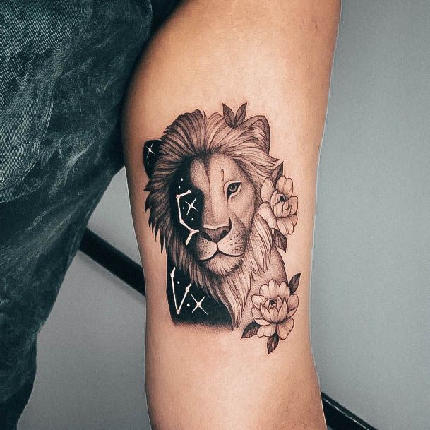 Ladies Leo Tattoo Design Inspiration