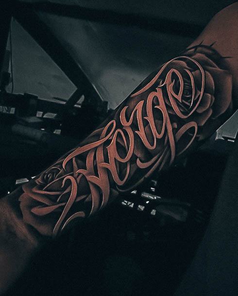 Ladies Lettering Tattoo Design Inspiration