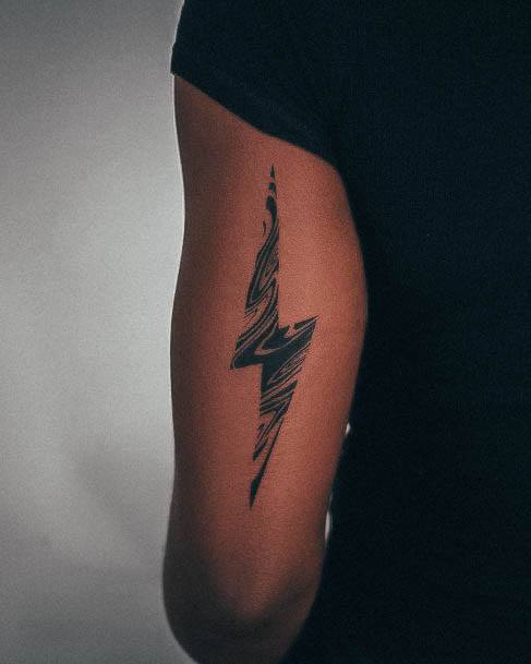 Ladies Lightning Bolt Tattoo Design Inspiration