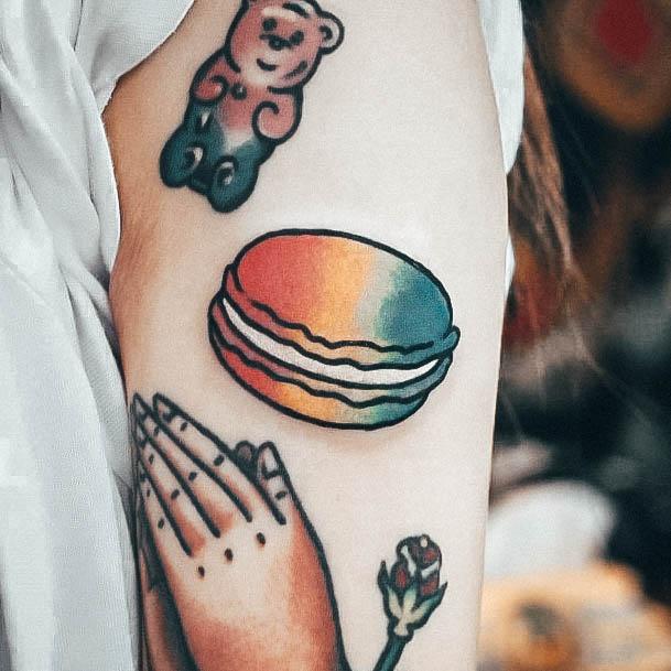 Ladies Macaron Tattoo Design Inspiration