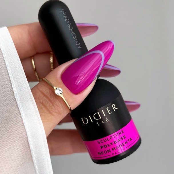 Ladies Magenta Nail Design Inspiration