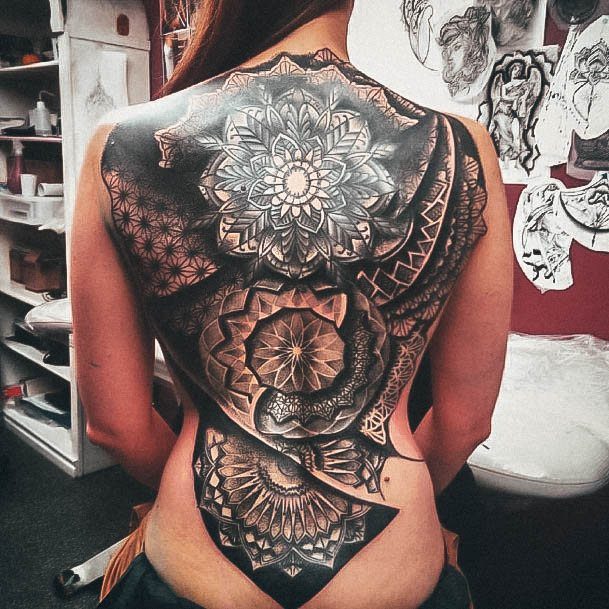 Ladies Mandala Tattoo Design Inspiration