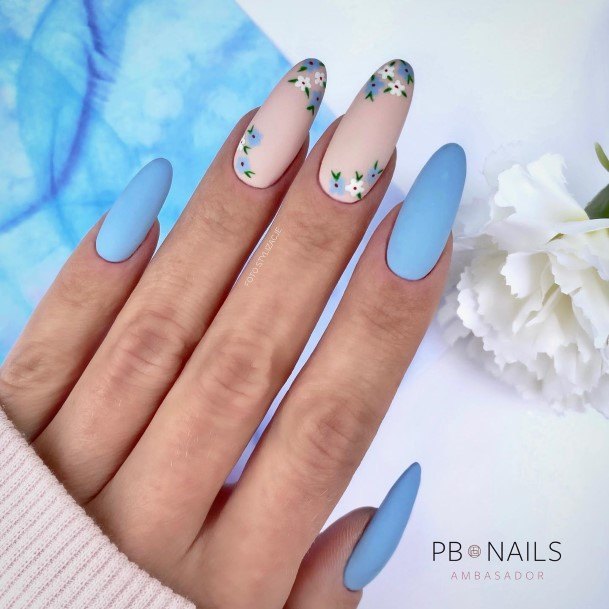 Ladies Matte Nail Design Inspiration