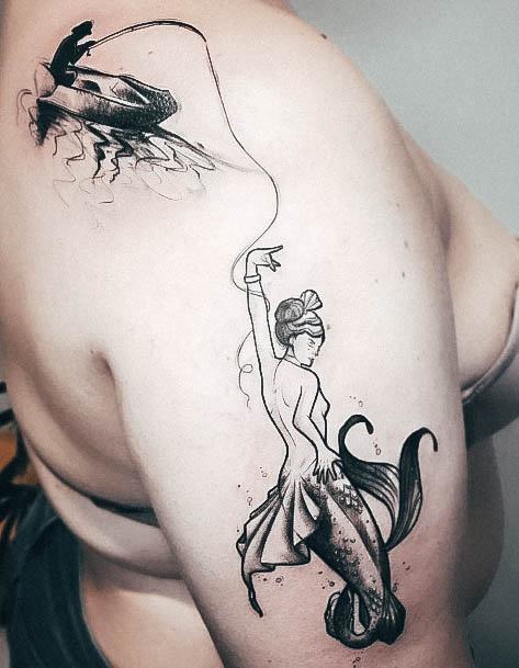 Ladies Mermaid Tattoo Design Inspiration