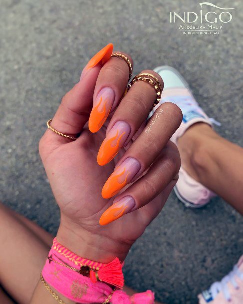 Ladies Ombre Summer Nail Design Inspiration