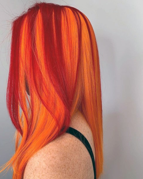 Ladies Orange Hairstyles Design Inspiration