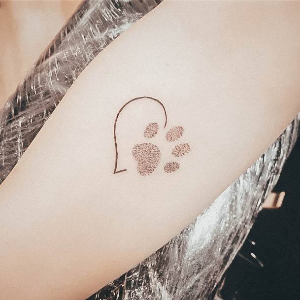 Ladies Paw Print Tattoo Design Inspiration