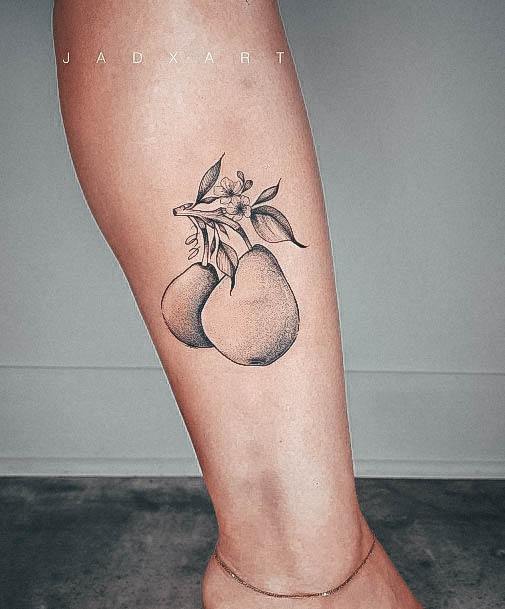 Ladies Pear Tattoo Design Inspiration