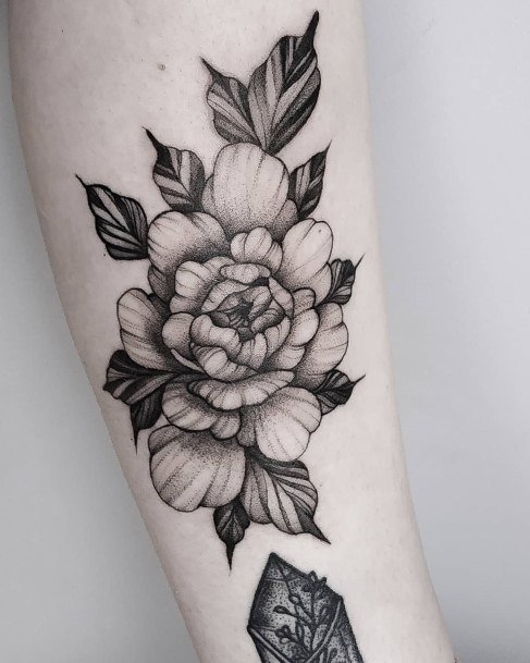 Ladies Peony Tattoo Design Inspiration