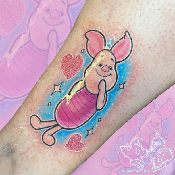 Ladies Piglet Tattoo Design Inspiration