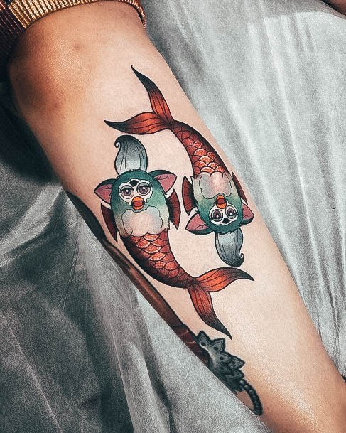 Ladies Pisces Tattoo Design Inspiration