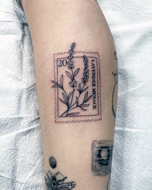 Ladies Postage Stamp Tattoo Design Inspiration