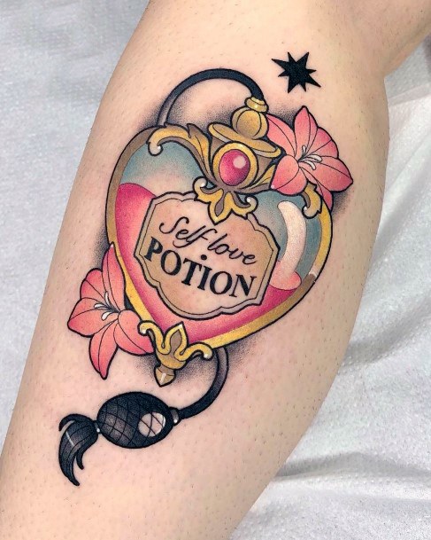 Ladies Potion Tattoo Design Inspiration
