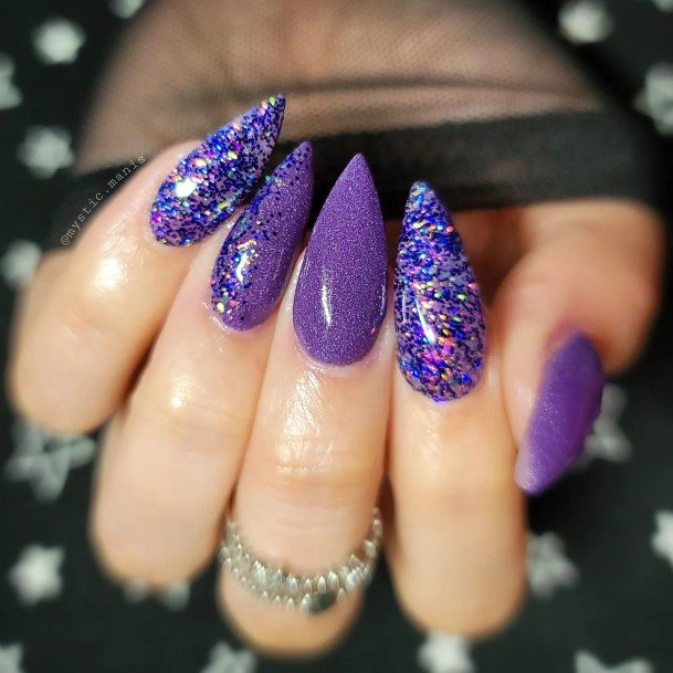 Ladies Purple Nail Design Inspiration