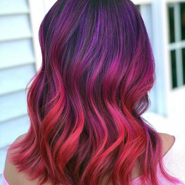 Ladies Purple Ombre Hairstyles Design Inspiration