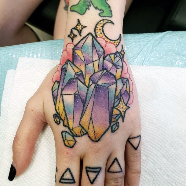 Ladies Quartz Tattoo Design Inspiration