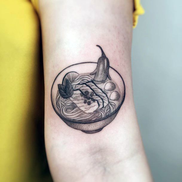 Ladies Ramen Tattoo Design Inspiration