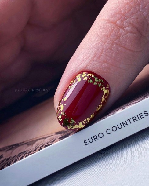 Ladies Red Glitter Nail Design Inspiration