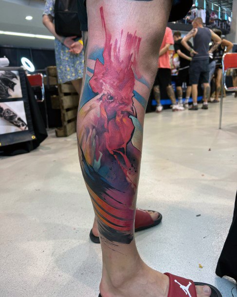 Ladies Rooster Tattoo Design Inspiration