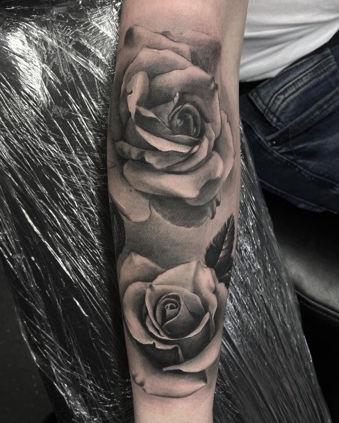 Ladies Rose Sleeve Tattoo Design Inspiration