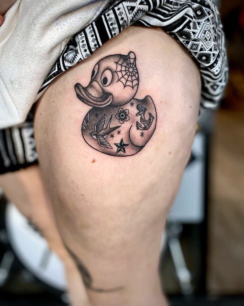 Ladies Rubber Duck Tattoo Design Inspiration