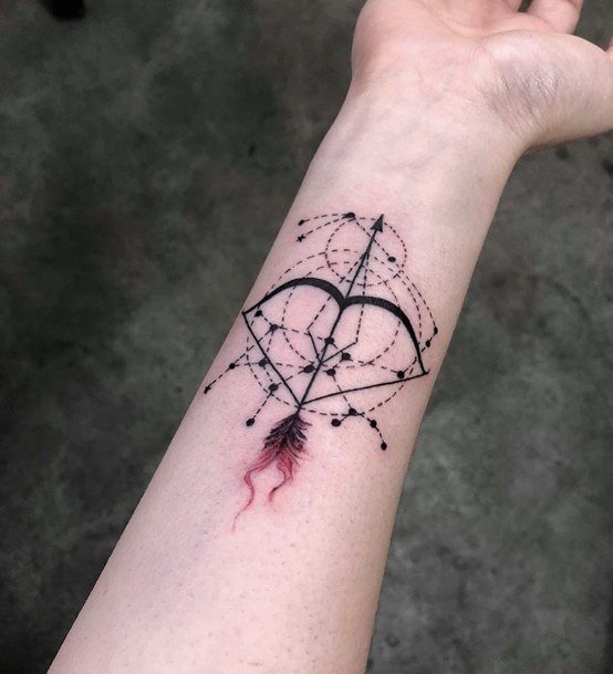 Ladies Sagittarius Tattoo Design Inspiration Wrist
