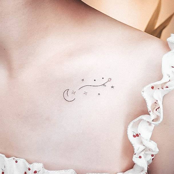 Ladies Small Chest Tattoo Design Inspiration