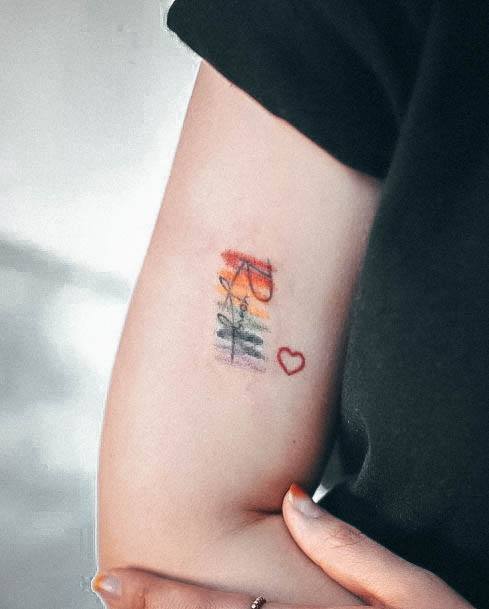 Ladies Small Heart Tattoo Design Inspiration