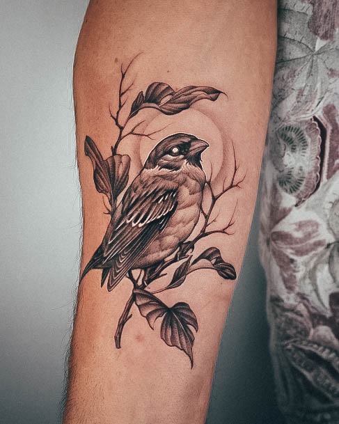 Ladies Small Sparrow Tattoo Design Inspiration