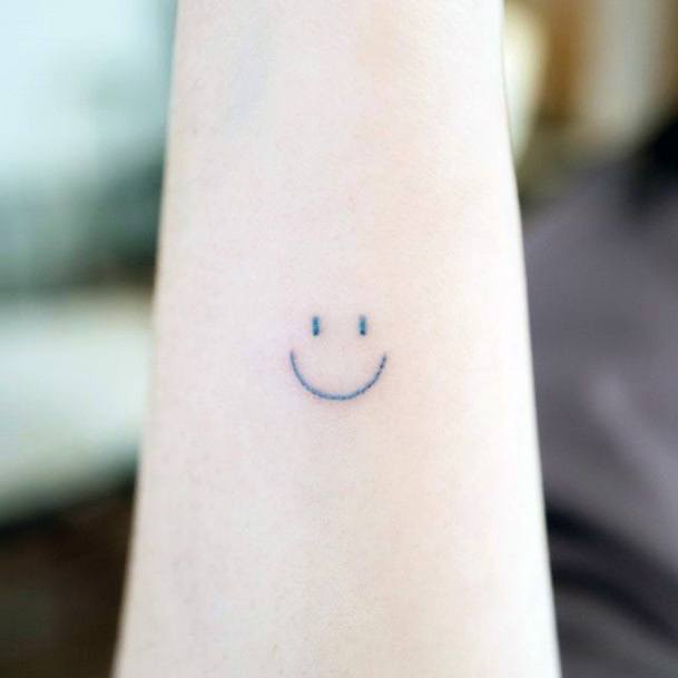Ladies Smiley Face Tattoo Design Inspiration