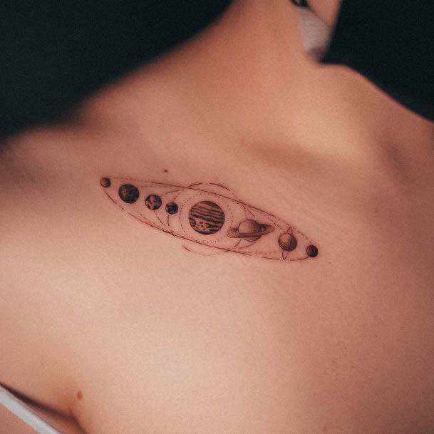 Ladies Solar Tattoo Design Inspiration