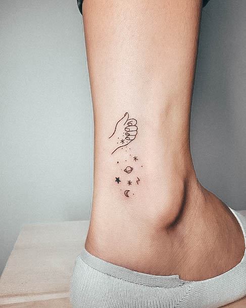 Ladies Space Tattoo Design Inspiration