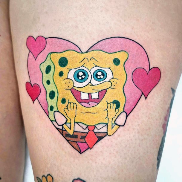 Ladies Spongebob Tattoo Design Inspiration