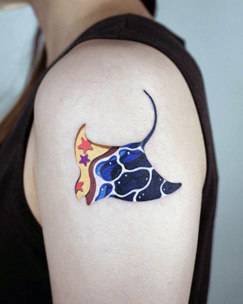 Ladies Stingray Tattoo Design Inspiration