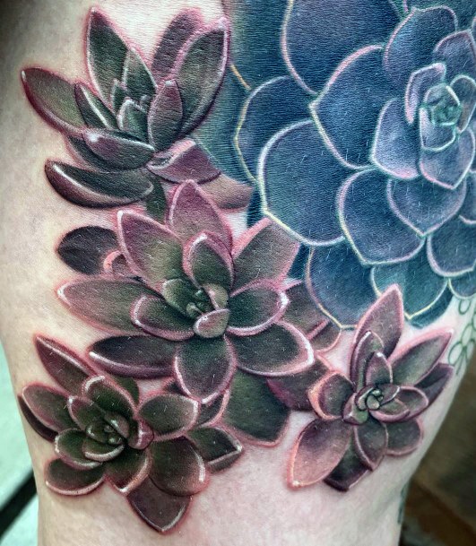 Ladies Succulent Tattoo Design Inspiration