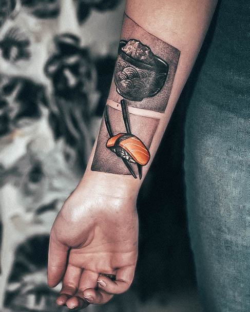 Ladies Sushi Tattoo Design Inspiration