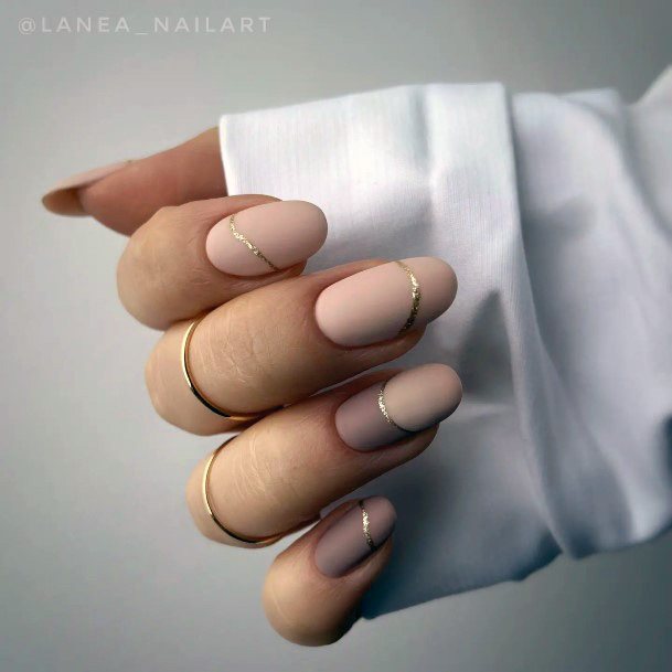 Ladies Tan Beige Dress Nail Design Inspiration