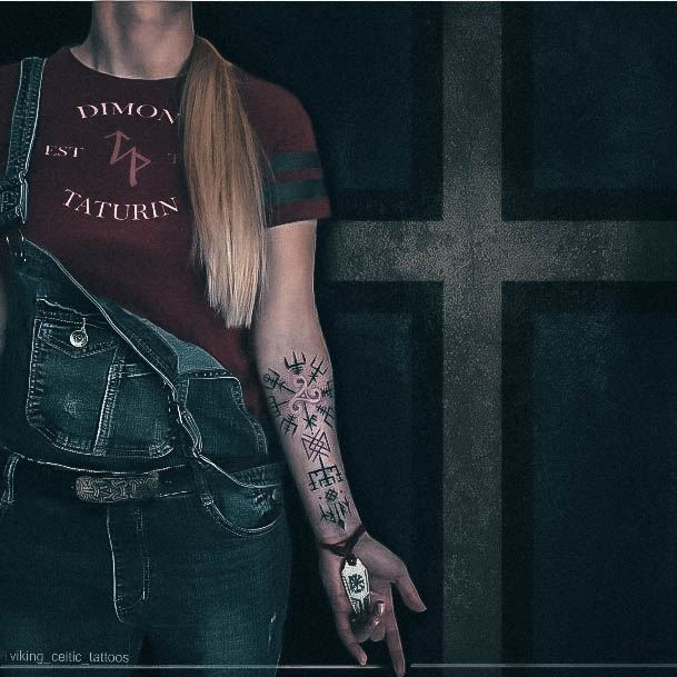 Ladies Viking Tattoo Design Inspiration