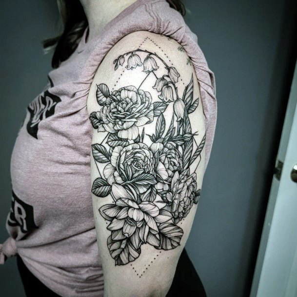 Ladies Water Lily Tattoo Design Inspiration