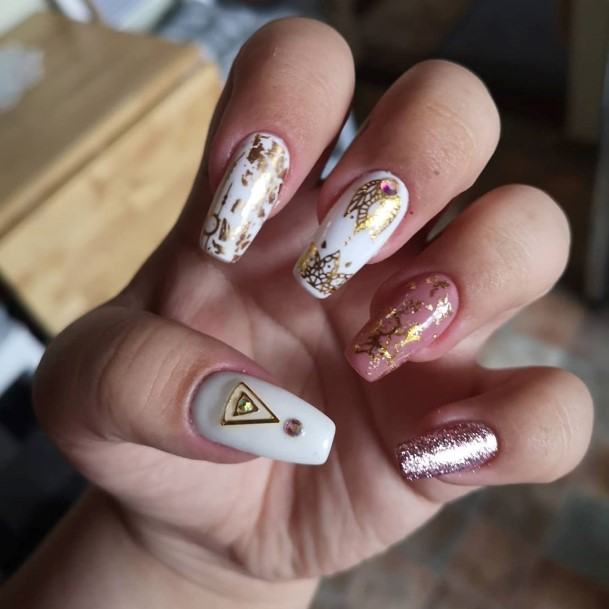 Ladies White Square Nail Design Inspiration