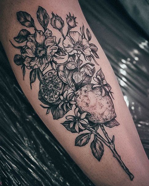 Ladies Wildflower Tattoo Design Inspiration