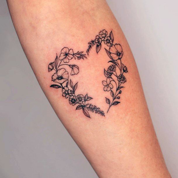 Ladies Wreath Tattoo Design Inspiration