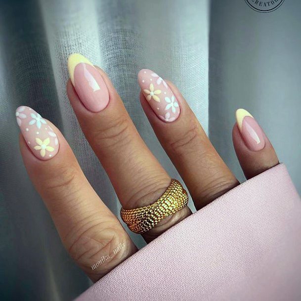 Ladies Yellow Dress Nail Design Inspiration