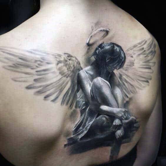 Lady Angel Tattoo Womens Back