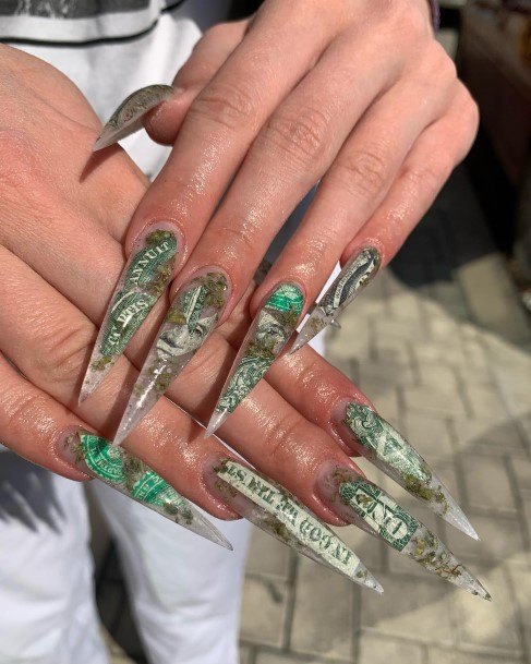 Lady With Elegant 420 Nail Body Art