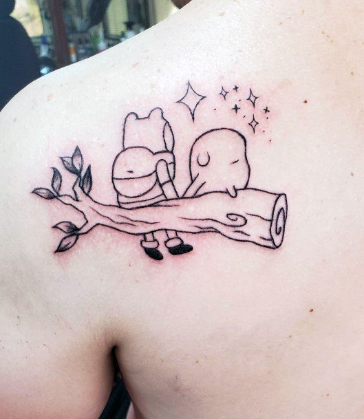 Lady With Elegant Adventure Time Tattoo Body Art