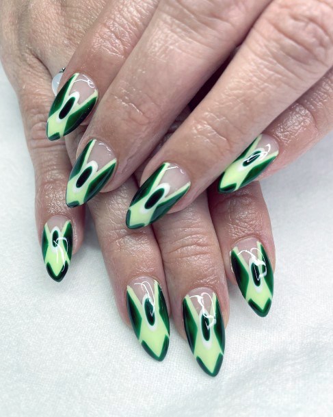 Lady With Elegant Art Deco Nail Body Art